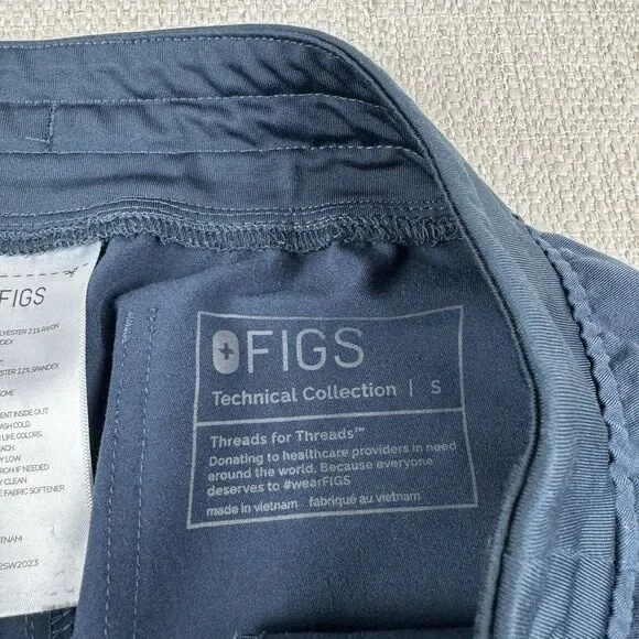 FIGS Yola Yoga Waistband Scrub Pants Womens Small Blue Dark Harbor W22SW2023 - Picture 15 of 16
